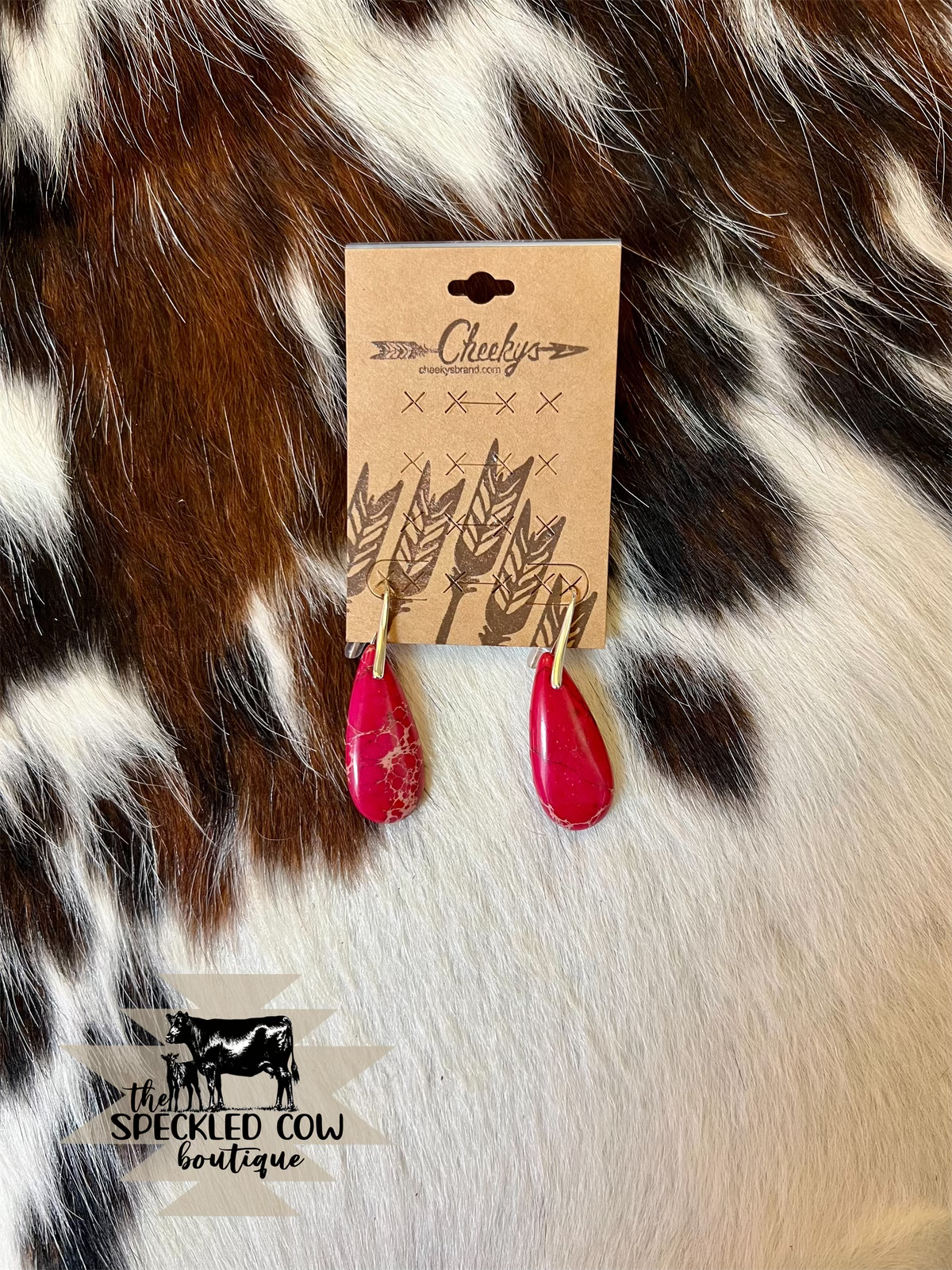 Red Marble Stone Earrings