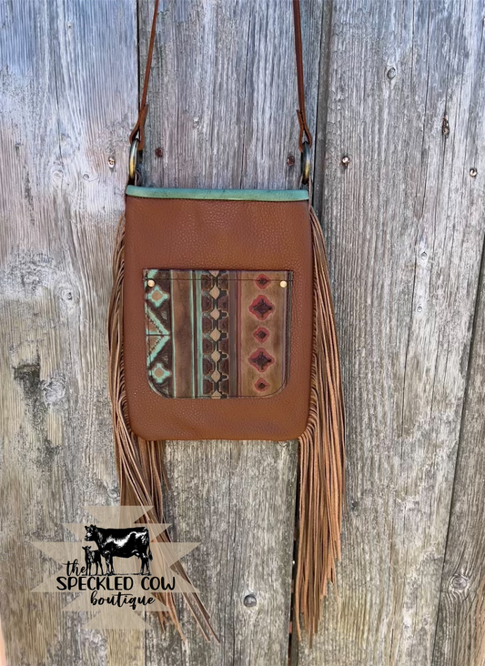 Aztec Embossed Crossbody