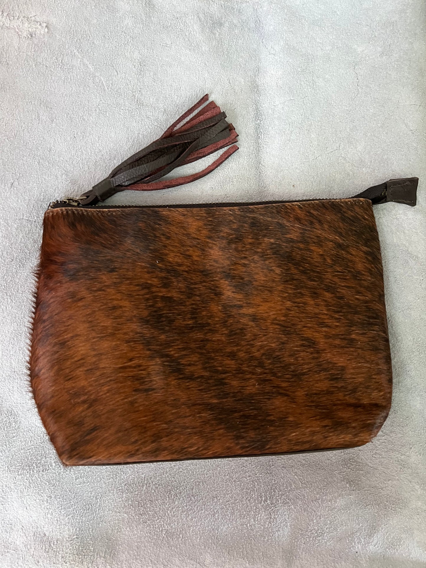 Cowhide Zip Top Bag