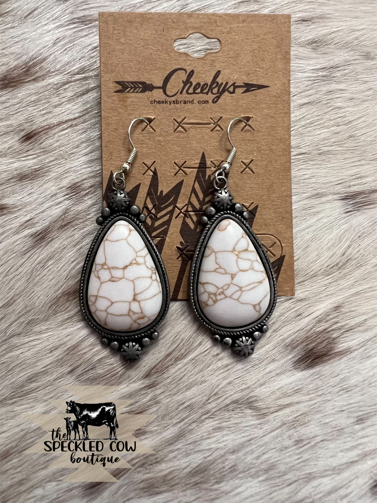 White Buffalo Drop Earrings