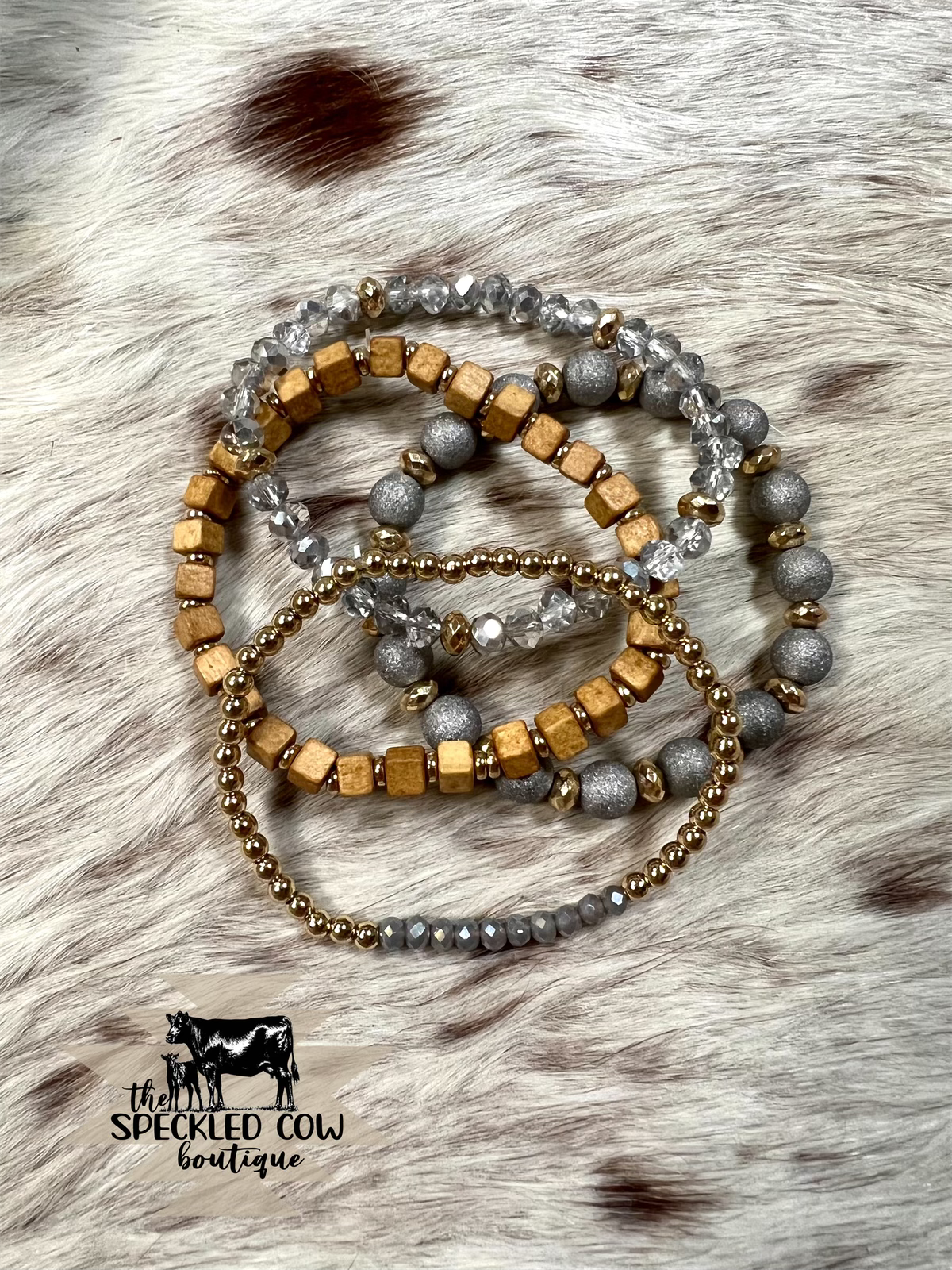 Silver and Gold 4 Bracelet Stack