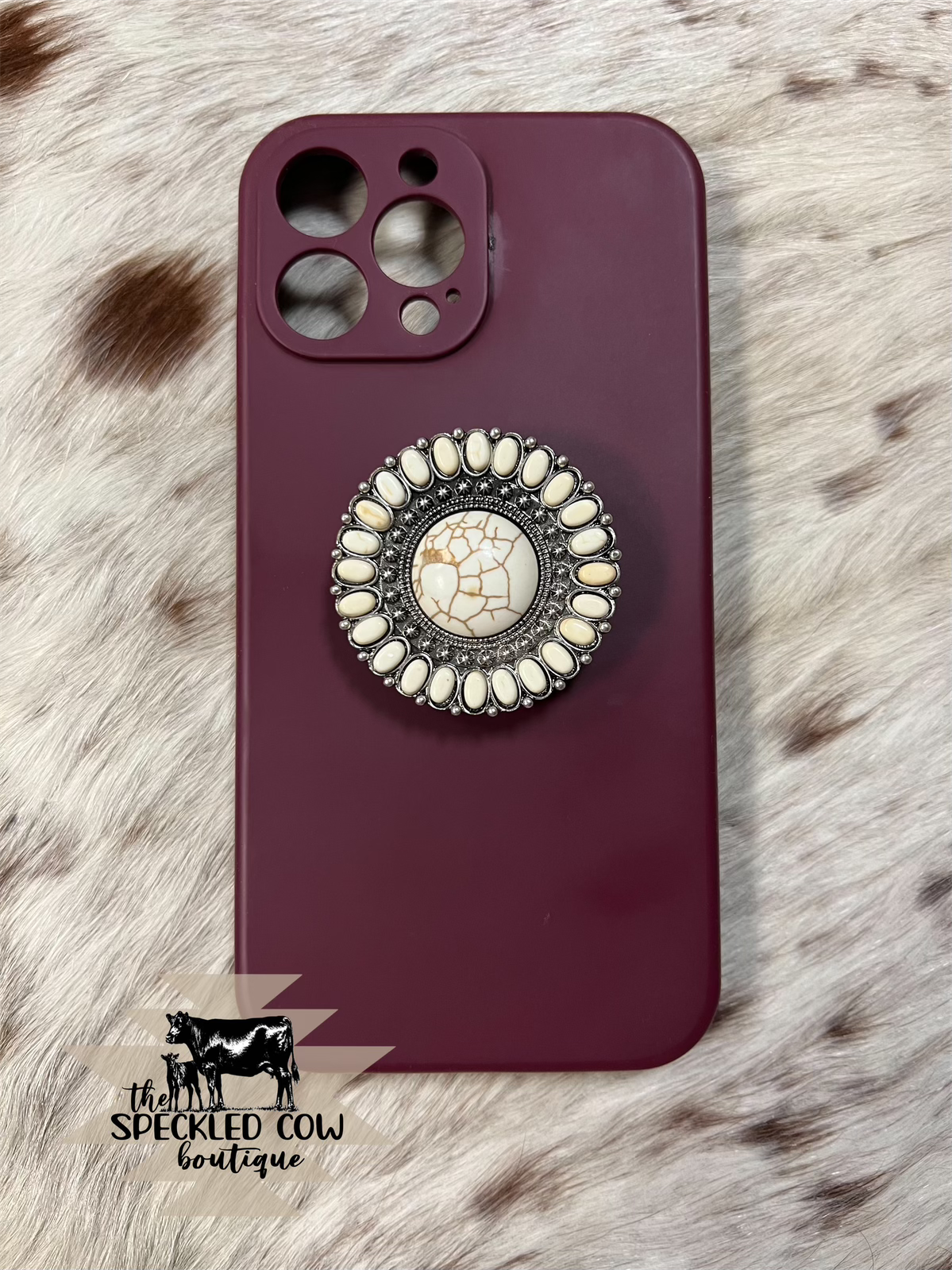 White Stone Phone Grip