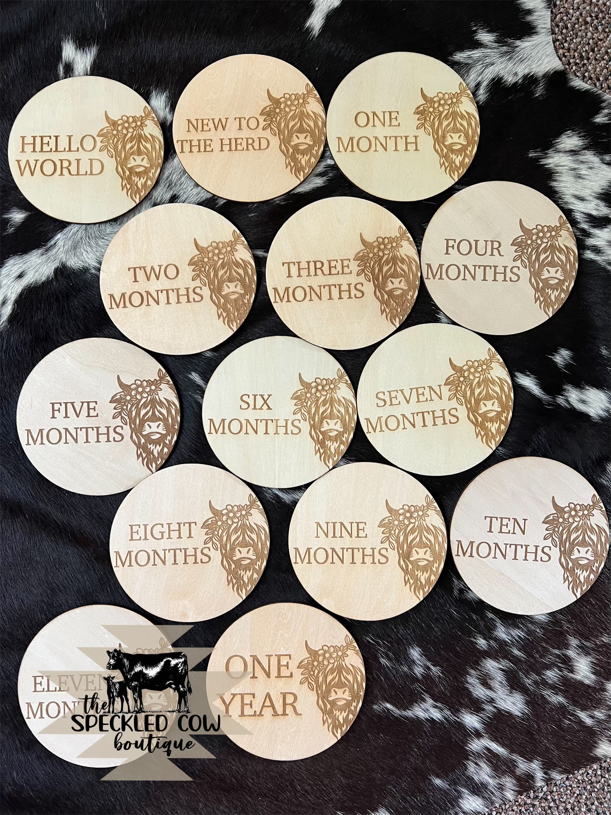 Flower Crown Highland Milestone Markers