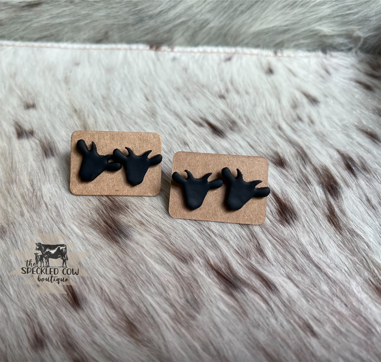 Black Goat Polymer clay earrings