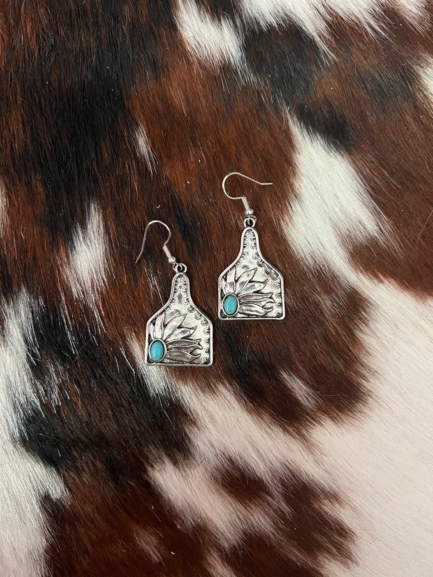 Sunflower Ear Tag Earrings