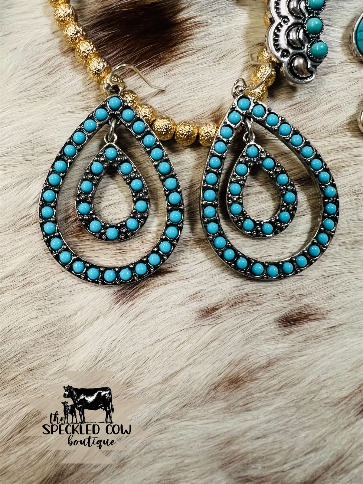 Turquoise Double Teardrop Earrings