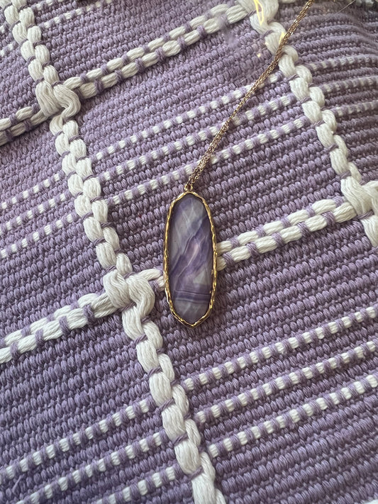 Long Purple Geode Necklace