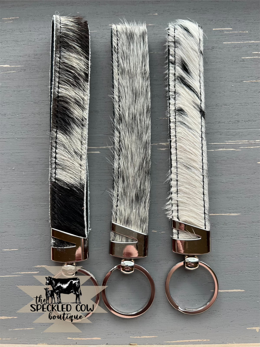 Black and White Cowhide keychain