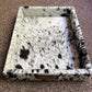 Black and White Cowhide Tray