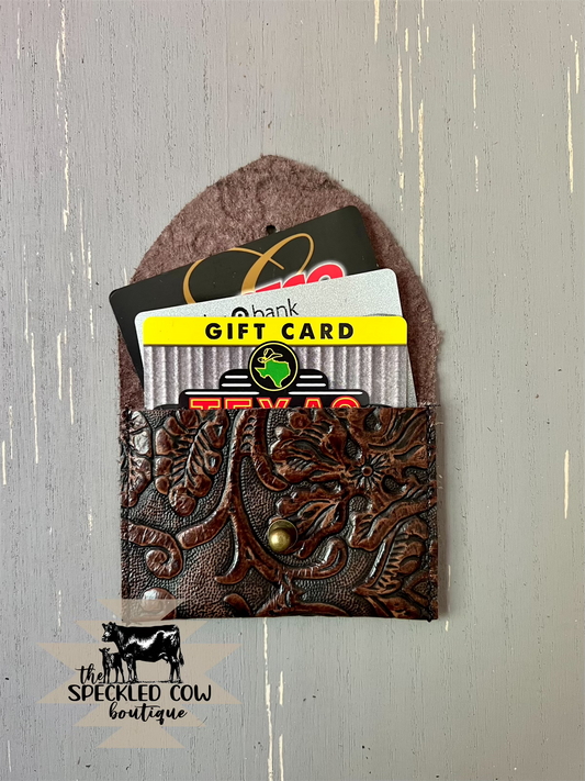 Brown Embossed Card Holder